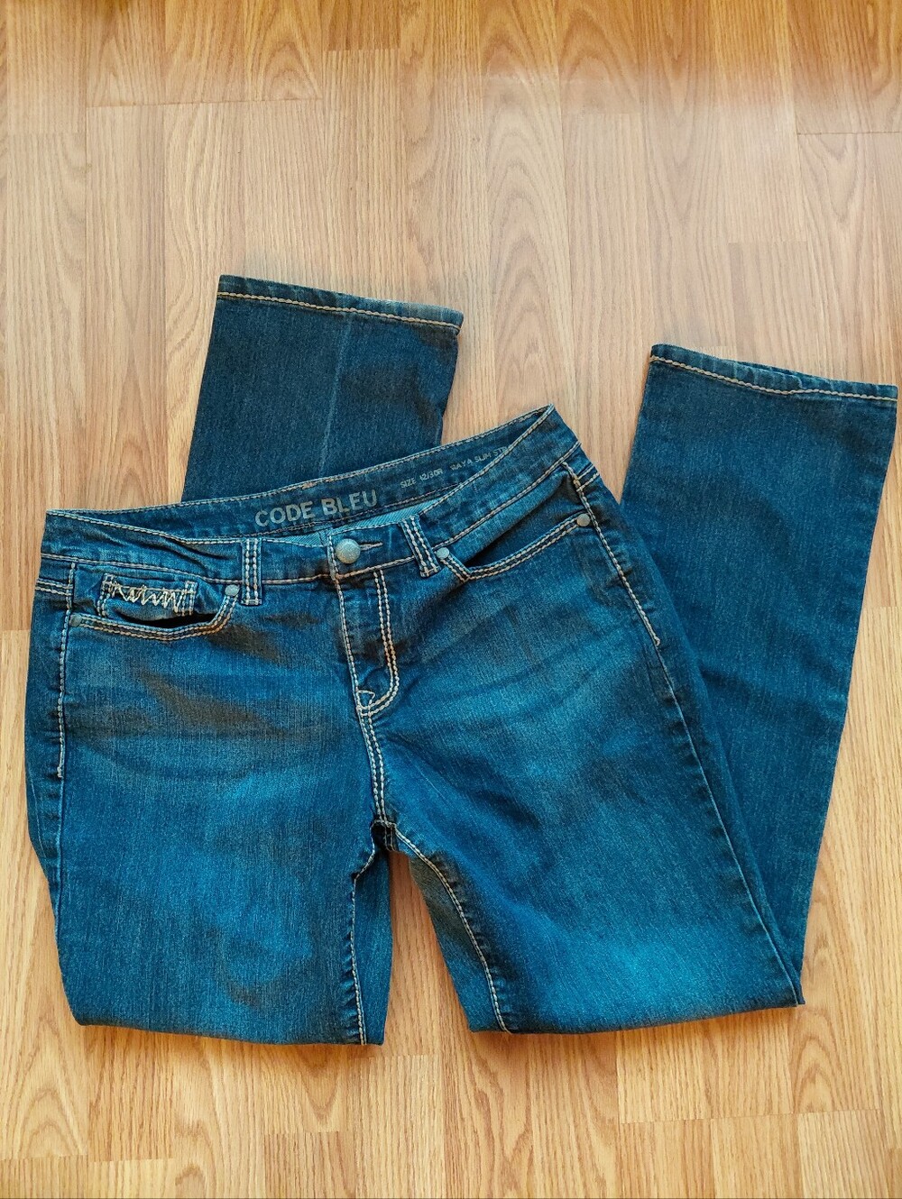 Code Bleu Women's Dark Blue Maya Slim Straight Jeans Sz 12/30